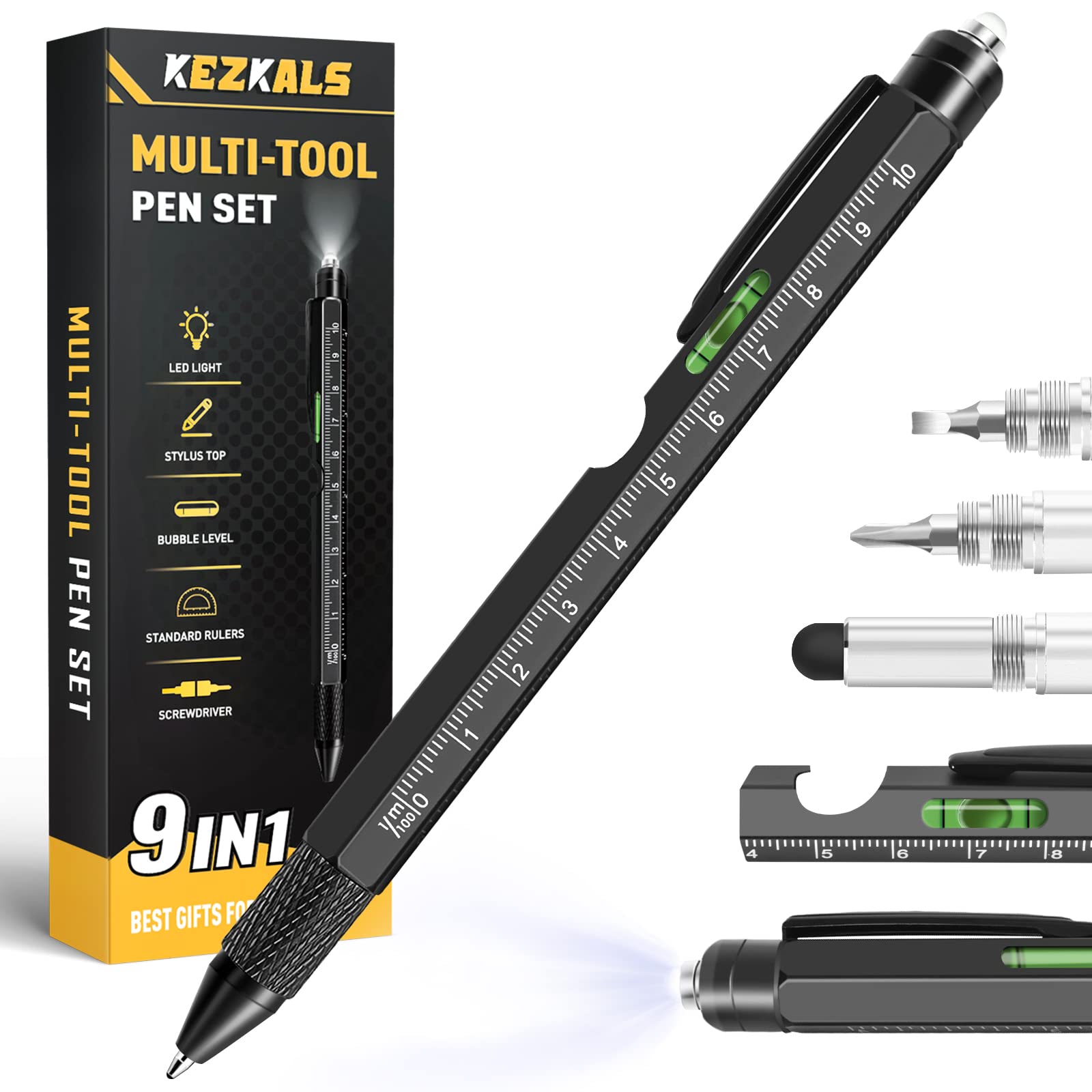 Valentines Day Gifts for Him, 9 in 1 Multitool Pen Mens Gifts, Gifts for Men Him Boyfriend, Cool Gadgets for Mens Valentines Gifts, Birthday Gifts for Men Husband, Gifts for Men Who Have Everything