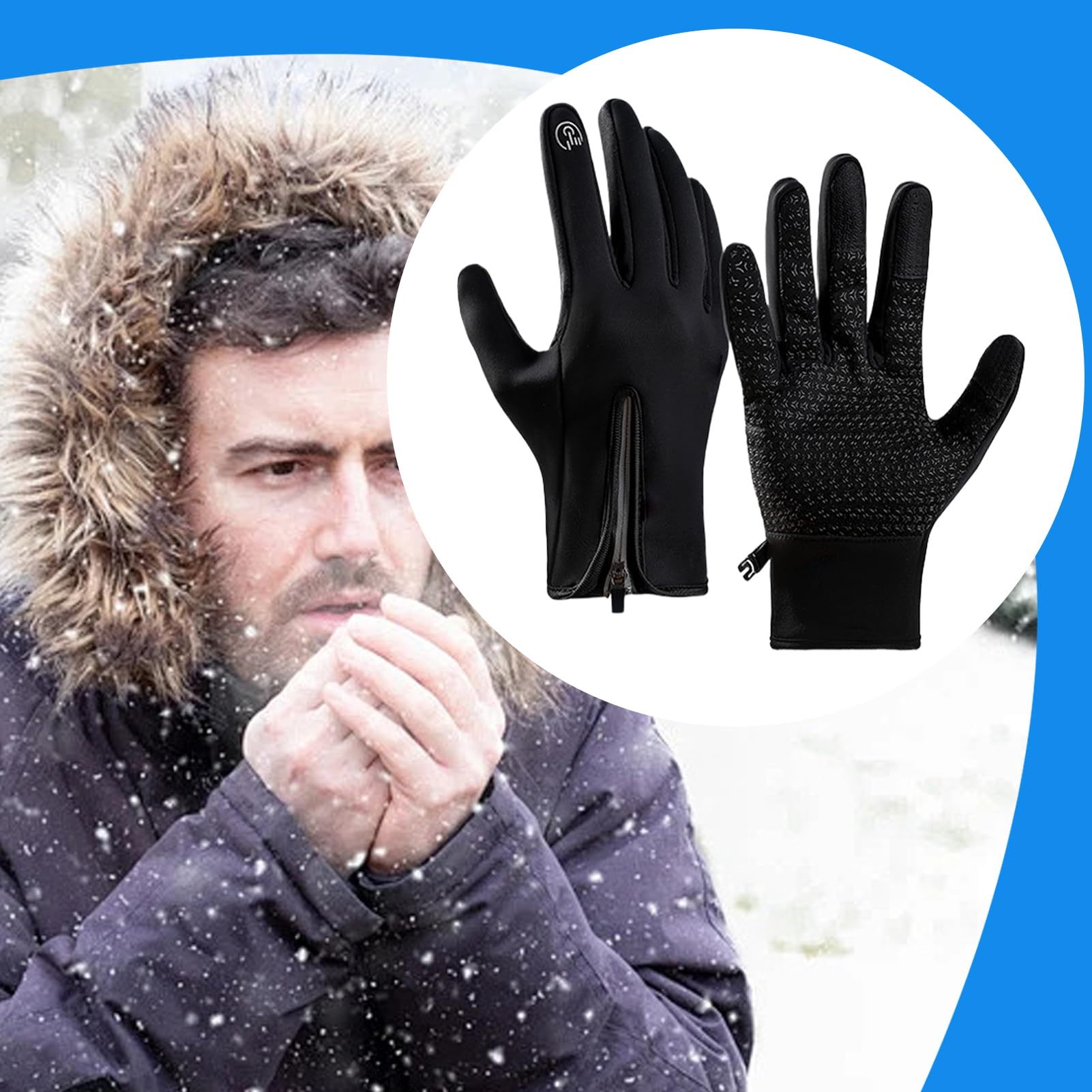 wasserdichte Handschuhe für Wanderungen Plüschige Isolierhandschuhe mit