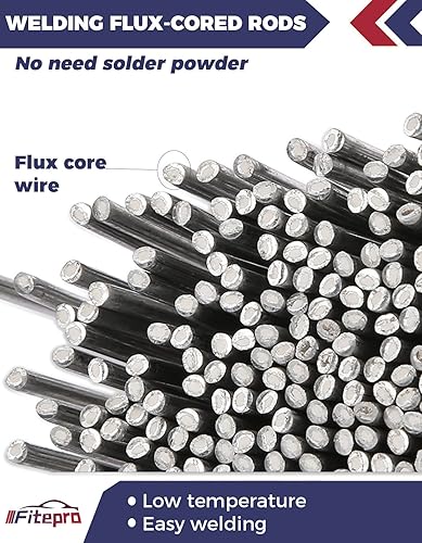 Miniatura 2 de Paquete de 100 varillas de soldadura de aluminio, solución de alambre de soldadura de núcleo de fundente, varillas de soldadura de aluminio de baja