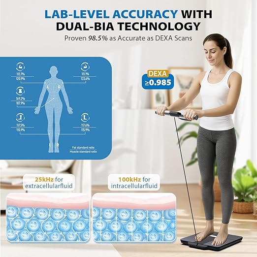 Báscula Digital Inteligente ABLEGRID 8 Electrodos Composición Corporal 400lb Negra miniatura 2