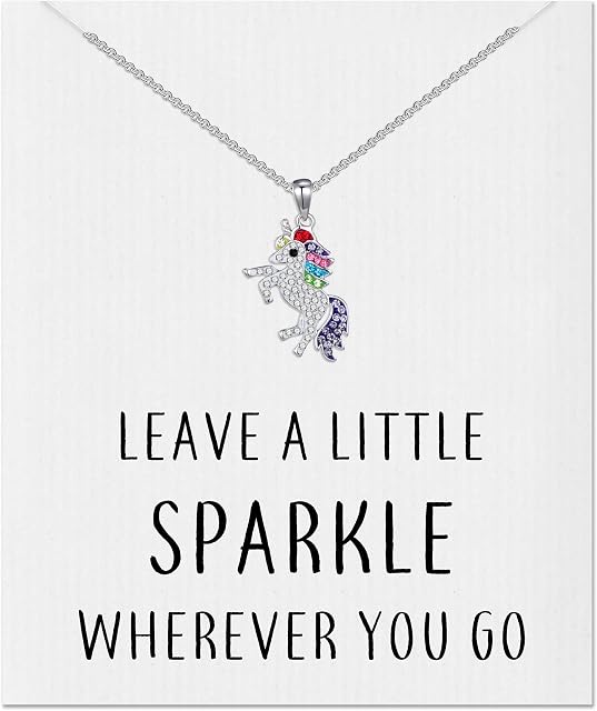 Philip Jones Crystal Unicorn Quote Necklace with Zircondia® Crystals