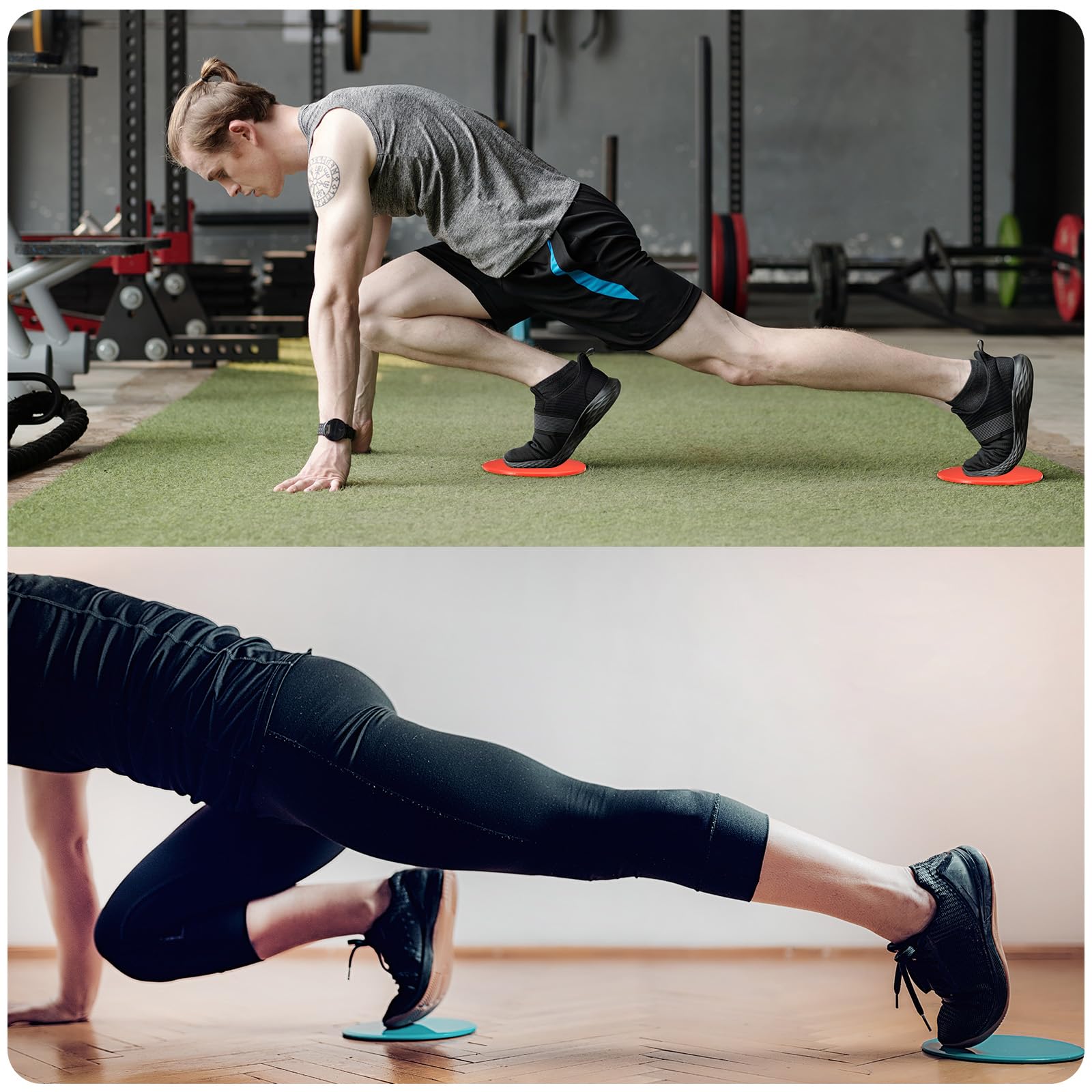PATIKIL Core Sliders per allenamento, dischi per esercizi a doppio lato, dischi per allenamento fitness, dischi di forza per palestra, moquette, pavimenti in legno duro