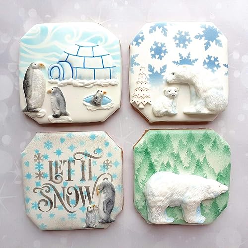 Miniatura 5 de Katy Sue Molde de silicona de familia de osos polares para decoración de pasteles y manualidades, hace 3 osos de diferentes tamaños, 1) 3.1 x 1.8