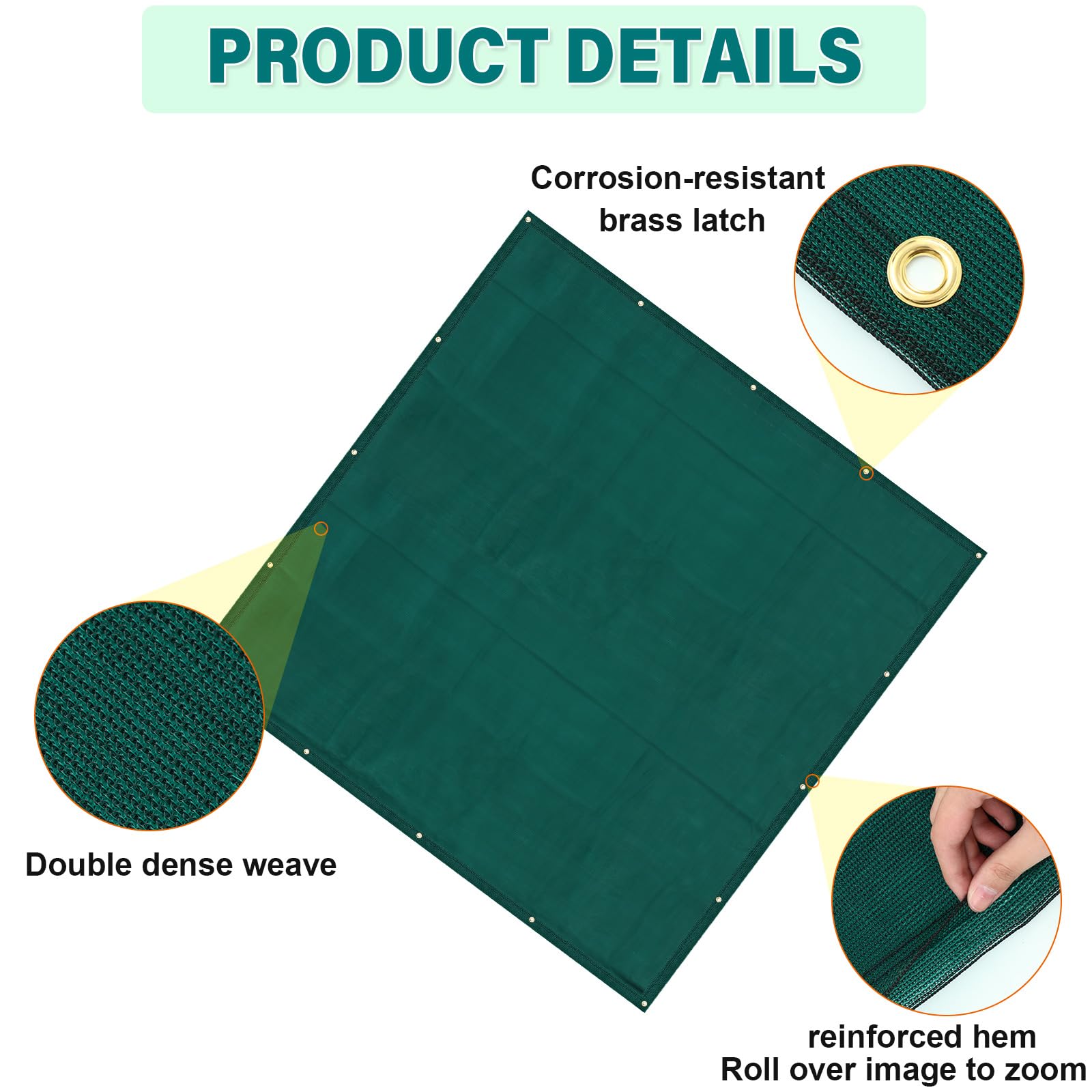 Jenaai Archery Backstop Heavy Duty Archery Back Stop Netting Reinforced Archery Net Accessories, 10 x 10 ft (Green)