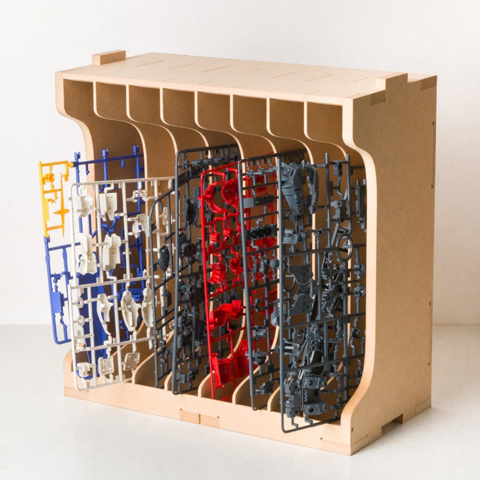 Modellbausatz Werkzeugaufbewahrungsregal Teilehalter Bastelständer MDF Holzregal für Zubehör Und Spritzlinge für Kreativen Modellbau Hobbyraum, 30x15x40cm