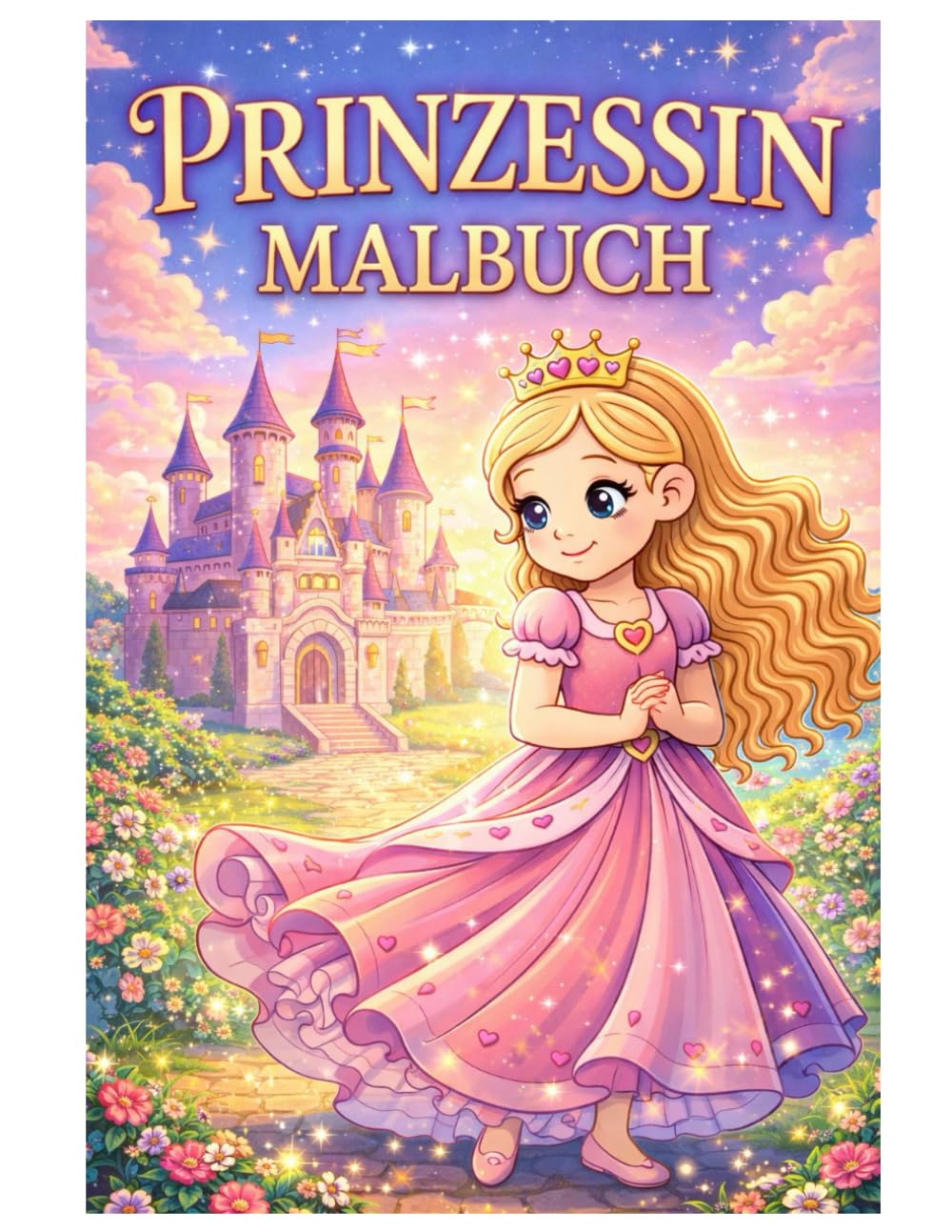 Prinzessin Malbuch: 50 märchenhafte Ausmalbilder voller Eleganz, Kleider und Fantasie – Für Kinder und Erwachsene zum Ausmalen und Entspannen