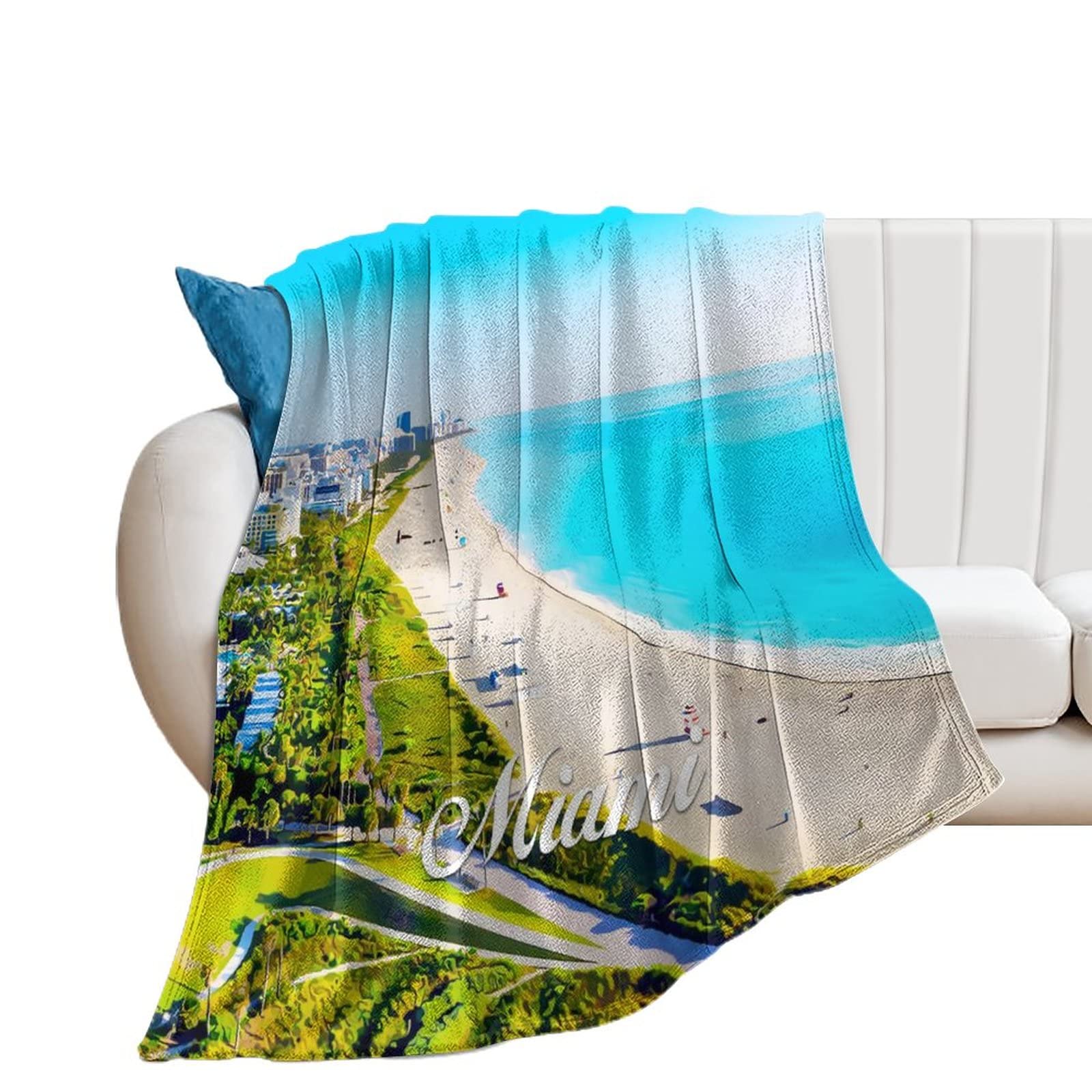 Couverture Miami chaude en flanelle pour lit et canapé