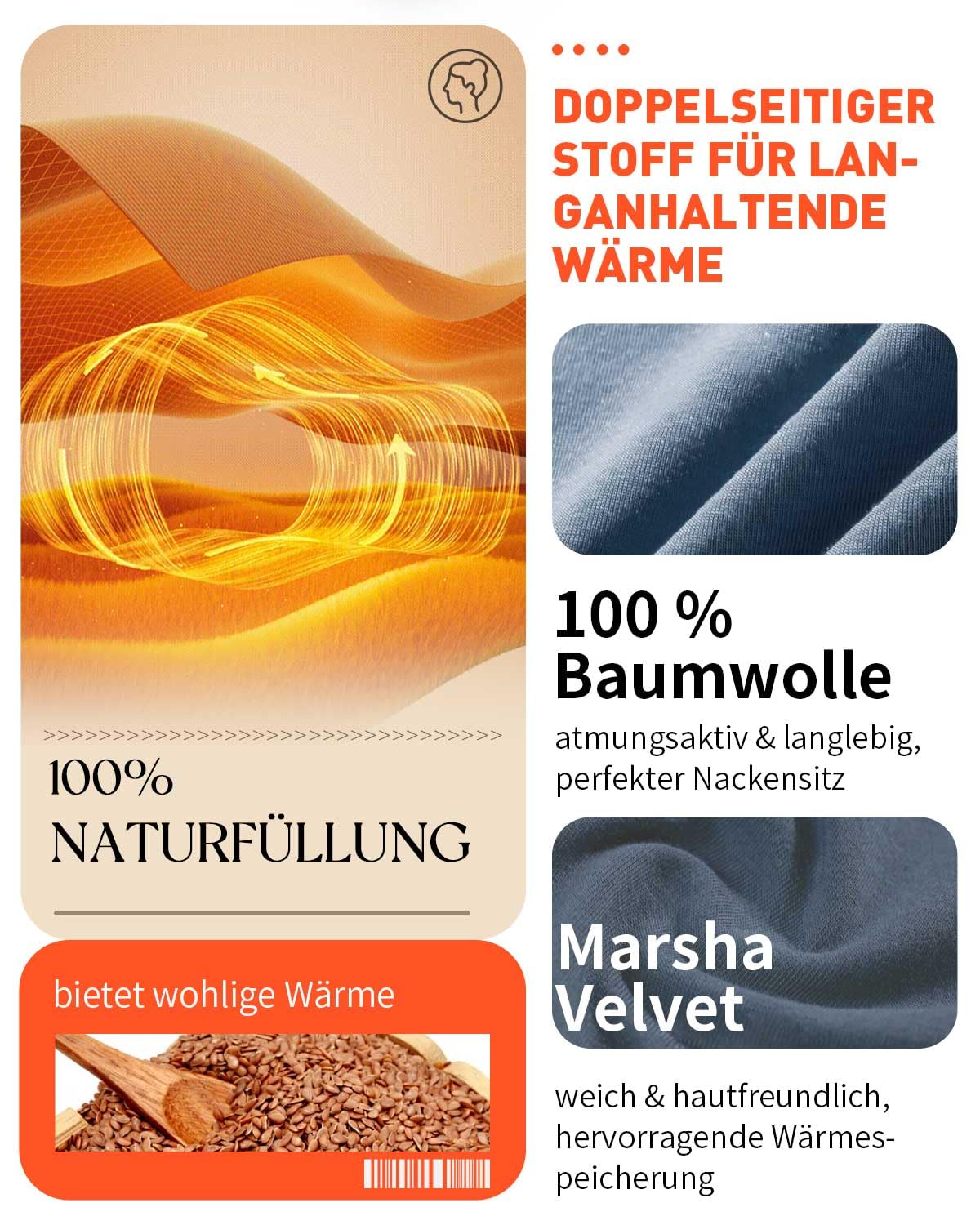 Kirschkernkissen Nacken und Schulter für Mikrowelle, Wärmekissen Nacken Körnerkissen, Körnerkissen Nacken Schulter