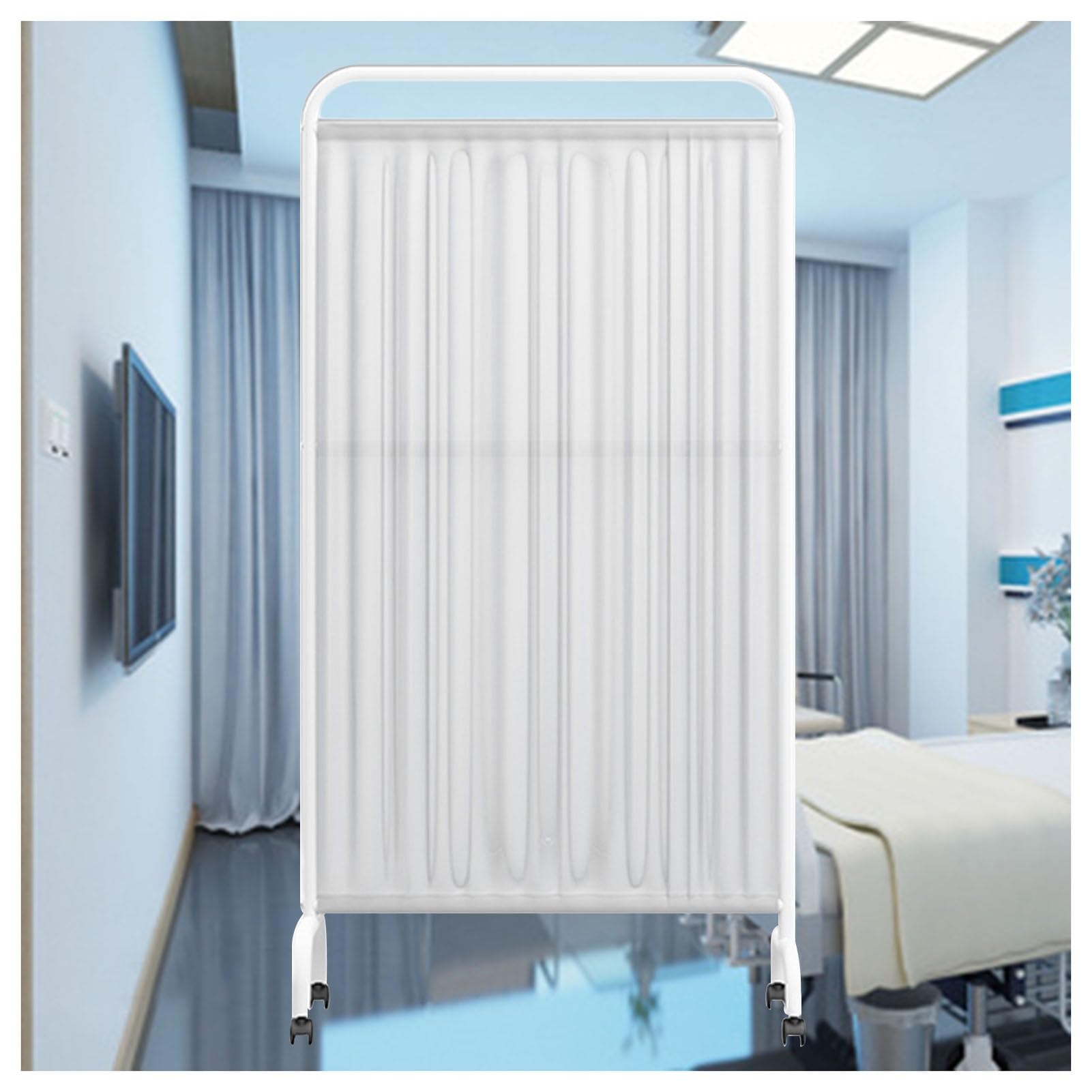 Paravent médical blanc 1 panneau mobile à roulettes pour clinique