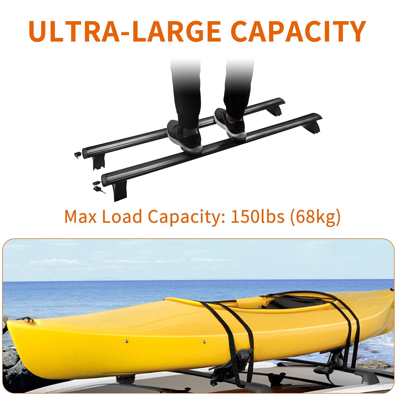 AUXKO Upgraded Cross Bars Roof Racks Compatible for 20112022 Jeep