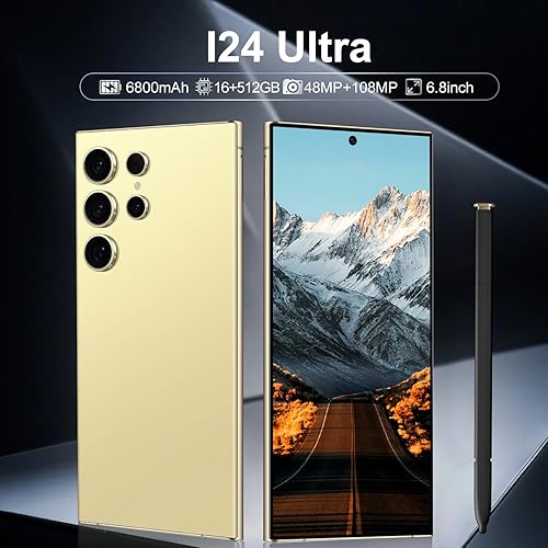 Miniatura 2 de Teléfono I24 Ultra desbloqueado de 16+512 GB, bolígrafo integrado, batería de teléfono inteligente de 6800 mAh, pantalla HD de 6.82 pulgadas,