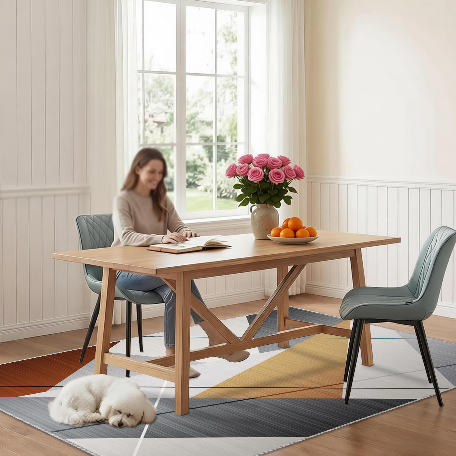 Dywan do salonu, nowoczesny dywan do sypialni, 90 x 130 cm, dywan wejściowy, dywan do salonu, dywan kuchenny, antypoślizgowy dywan dekoracyjny do salonu, sypialni, dywaniki podłogowe