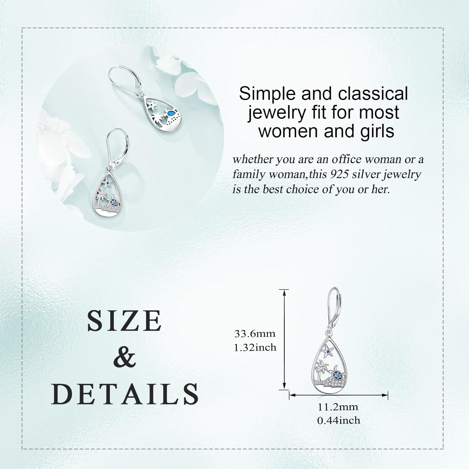 Anchor/Sea Turtles/Frog/Cowboy Earrings Sterling Silver Nautical Drop Earrings Steering Ocean Sea Nautical Theme Jewelry Gifts for Women - Image 3