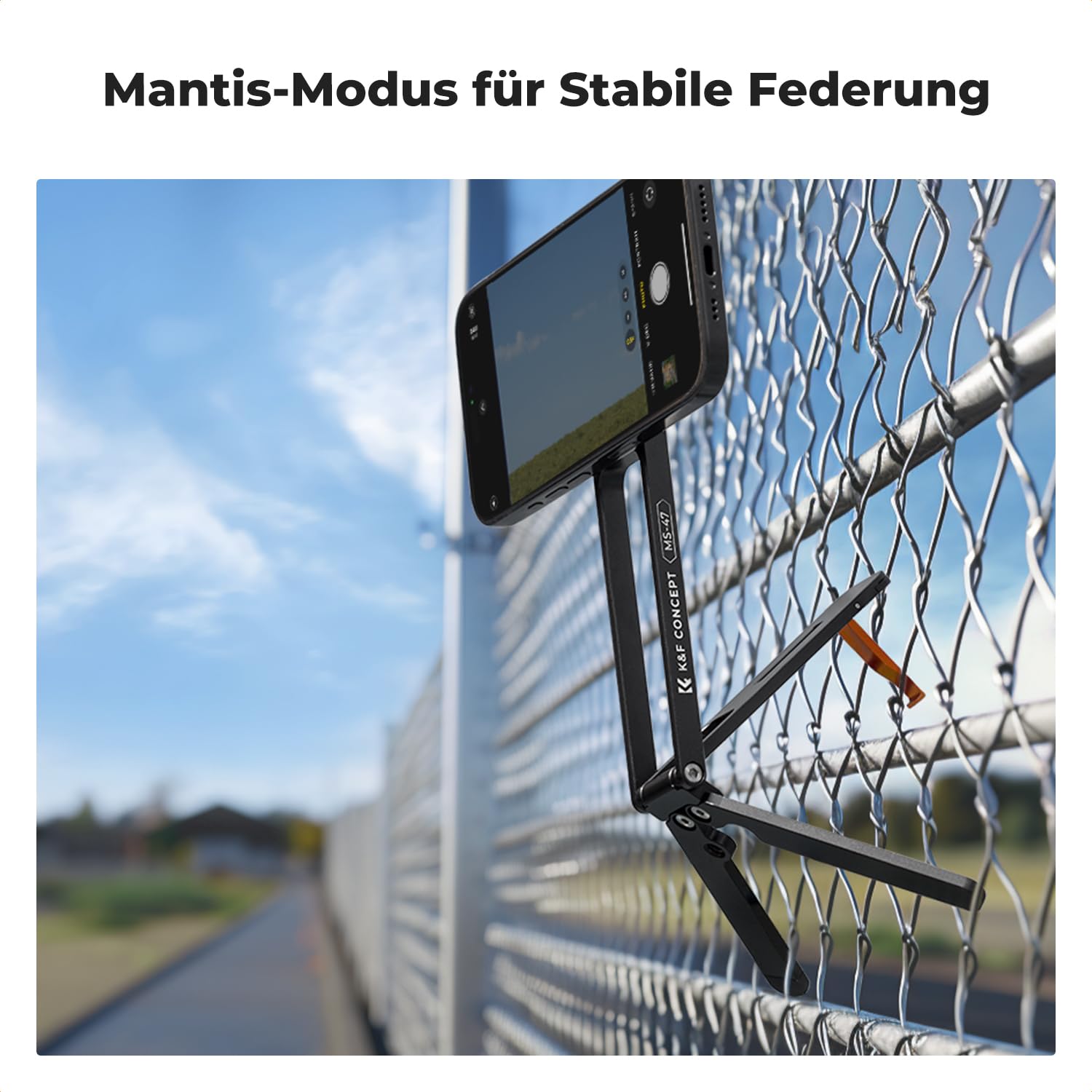 K&F Concept MS-47 Magnetisches Handy Stativ, tragbares Mini Selfie Stick Stativ für Smartphone mit 360°Drehung, rutschfeste Silikonpolster für stabilen Halt, Kompatibel mit iPhone, Samsung&Android