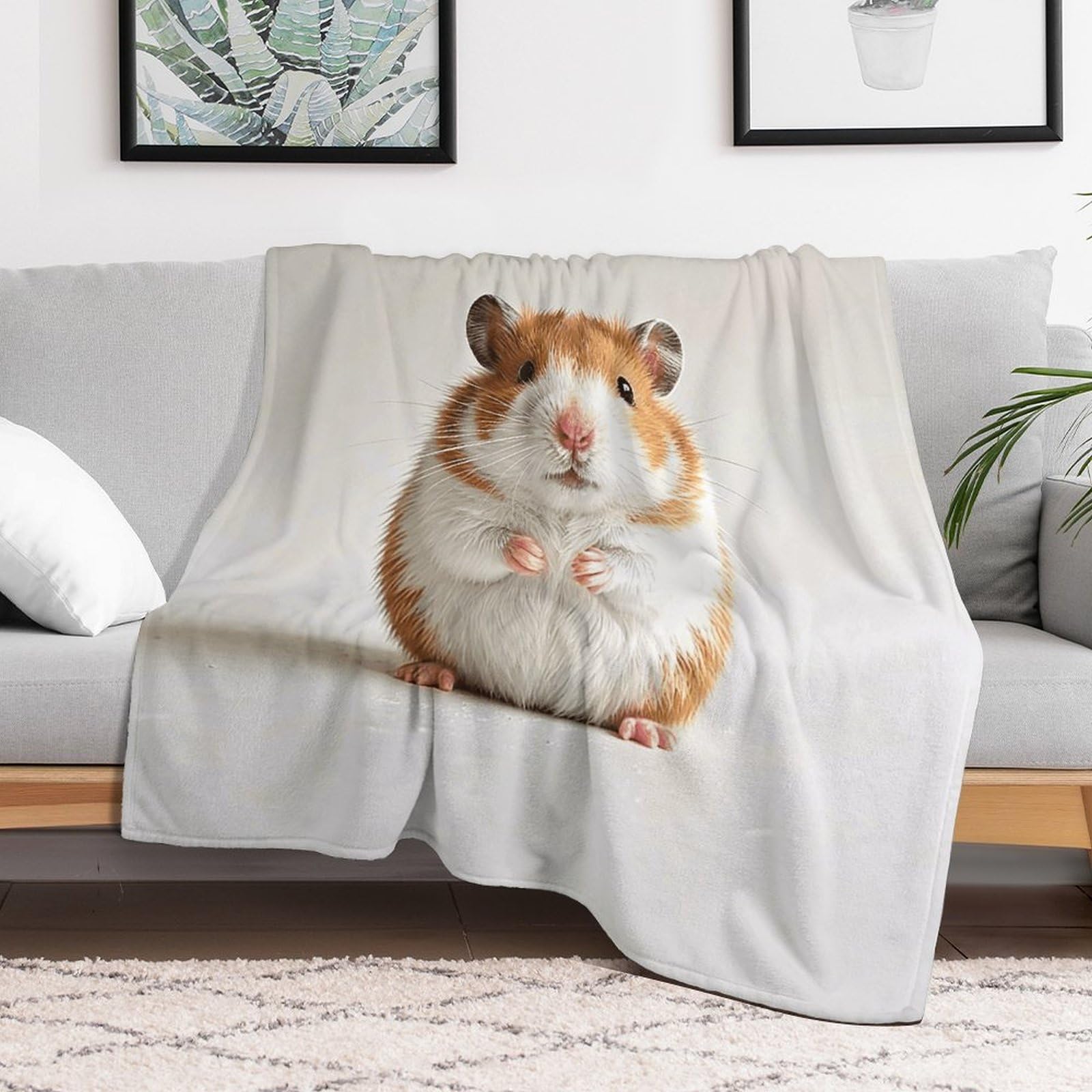 Custom Hedgehog Blanket Lightweight Flannel Fleece Throw for Couch Sofa Bed Luxury Soft Cozy Plush Lap Bedtime Blanket for All Seasons Bedroom Home Decor Gifts 40x50