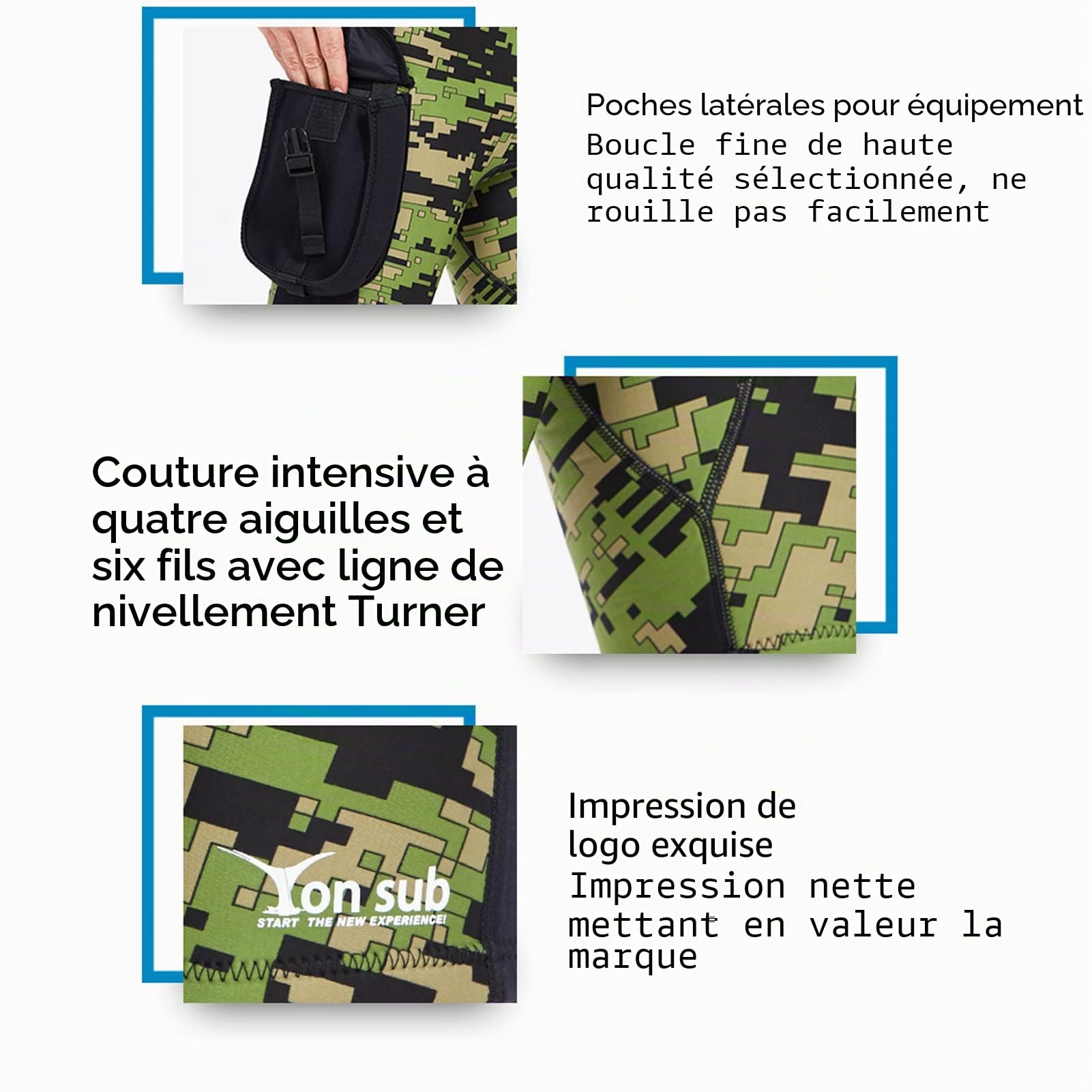 Short en néoprène 2,5 mm pour Homme Short de plongée pour Homme