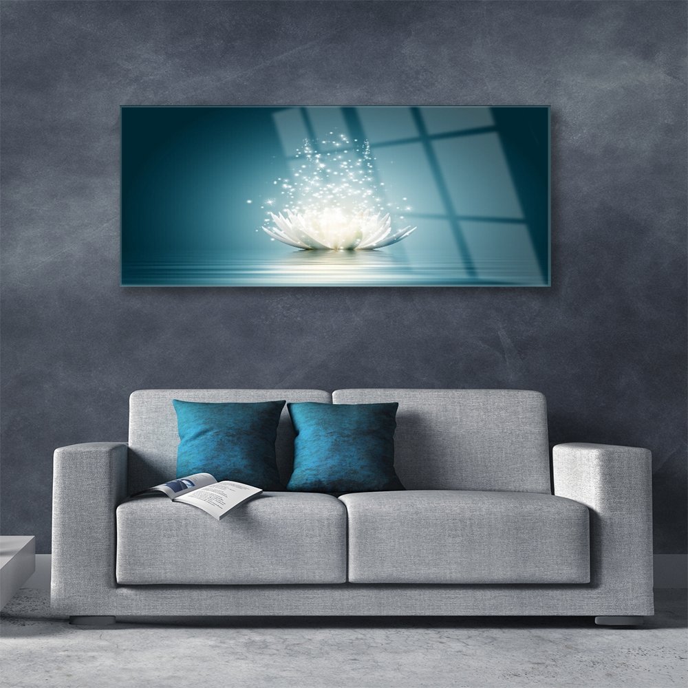 Tulup Tableau murale Impression sous verre 125x50 Vanille