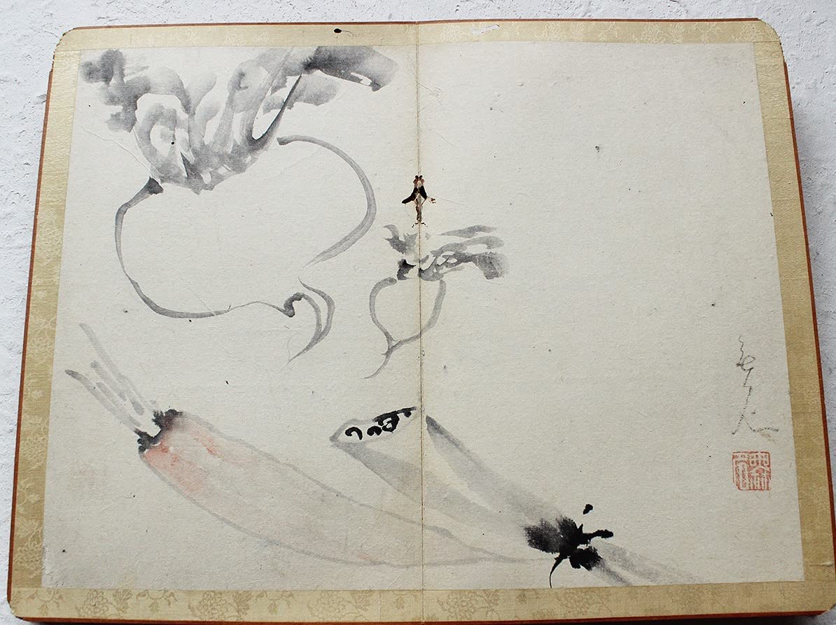 池大雅　　紙本　捲り　三筆　【　竹林賢人　寿老人　人物図　】　水墨画真作保証 池大雅 紙本 捲り 三筆 【 竹林賢人 寿老人 人物図 】 水墨画真