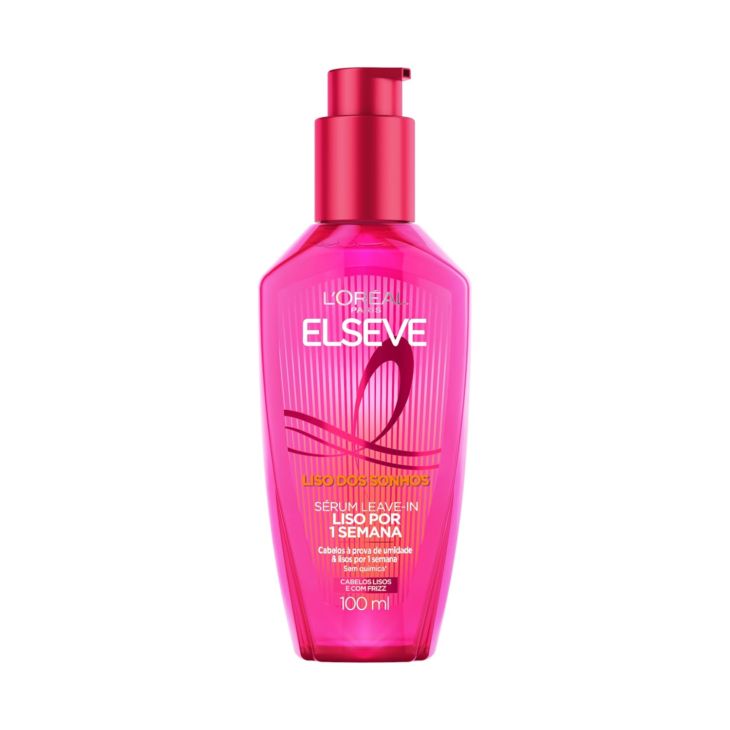 L'Oréal Paris Elseve Sérum Leave-in Liso dos Sonhos com Tecnologia Ativada por Calor, Antifrizz, Protetor Térmico e Barreira Contra Umidade, 100ml