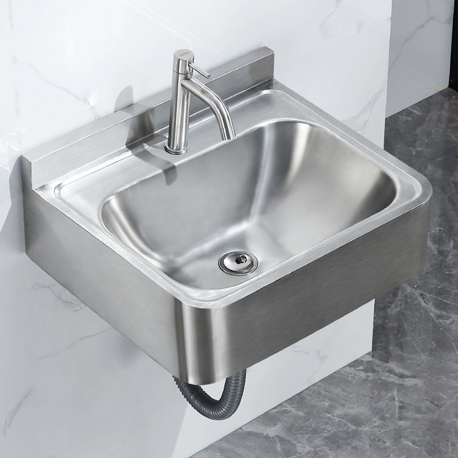 Amazon.co.jp: 業務用シンク手洗い用洗面台、ミニステンレス製壁掛け