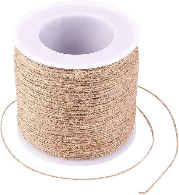 Airssory 100m/328ft Hemp Cord Hemp Rope String Twine Beading Material 1 Ply for Jewelry Making DIY Crafings Wall Hanging Art Project Home Party Decoration - 1mm