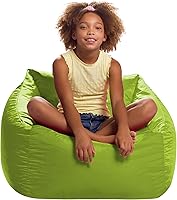 Vista 422 de Posh Creations Puf estructurado cómodo para jugar, leer y ver la televisión, Malibu Lounge, tela de lona para colorear, criaturas