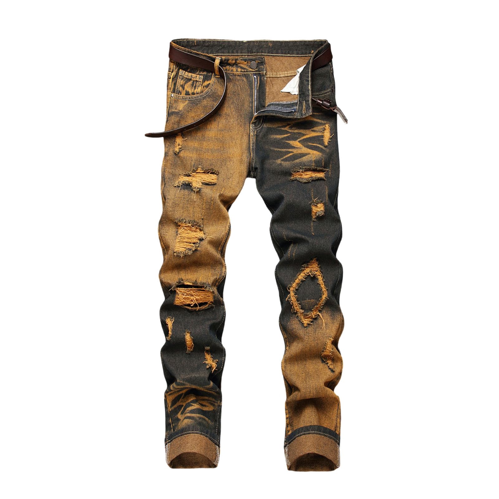 Pantaloni in denim da uomo, skinny, pantaloni cargo strappati, streetwear, traspiranti, per il tempo libero, leggeri, slim fit, outdoor, casual, da spiaggia, dritta, jeans