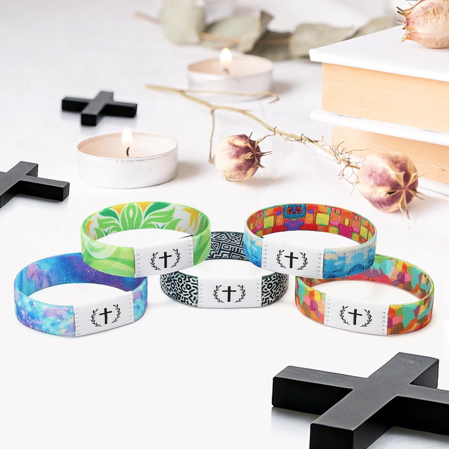 5PCS Daily Bible Verse Bracelets, Wearable Christian Bible Bracelet Inspirational Christian Friendship Accessory Men Women Festival Birthday Jewelry Gift Party Supply - Image 4