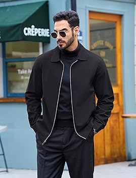 TACVASEN Mens Jacket Lightweight Windbreaker Jacket Business
