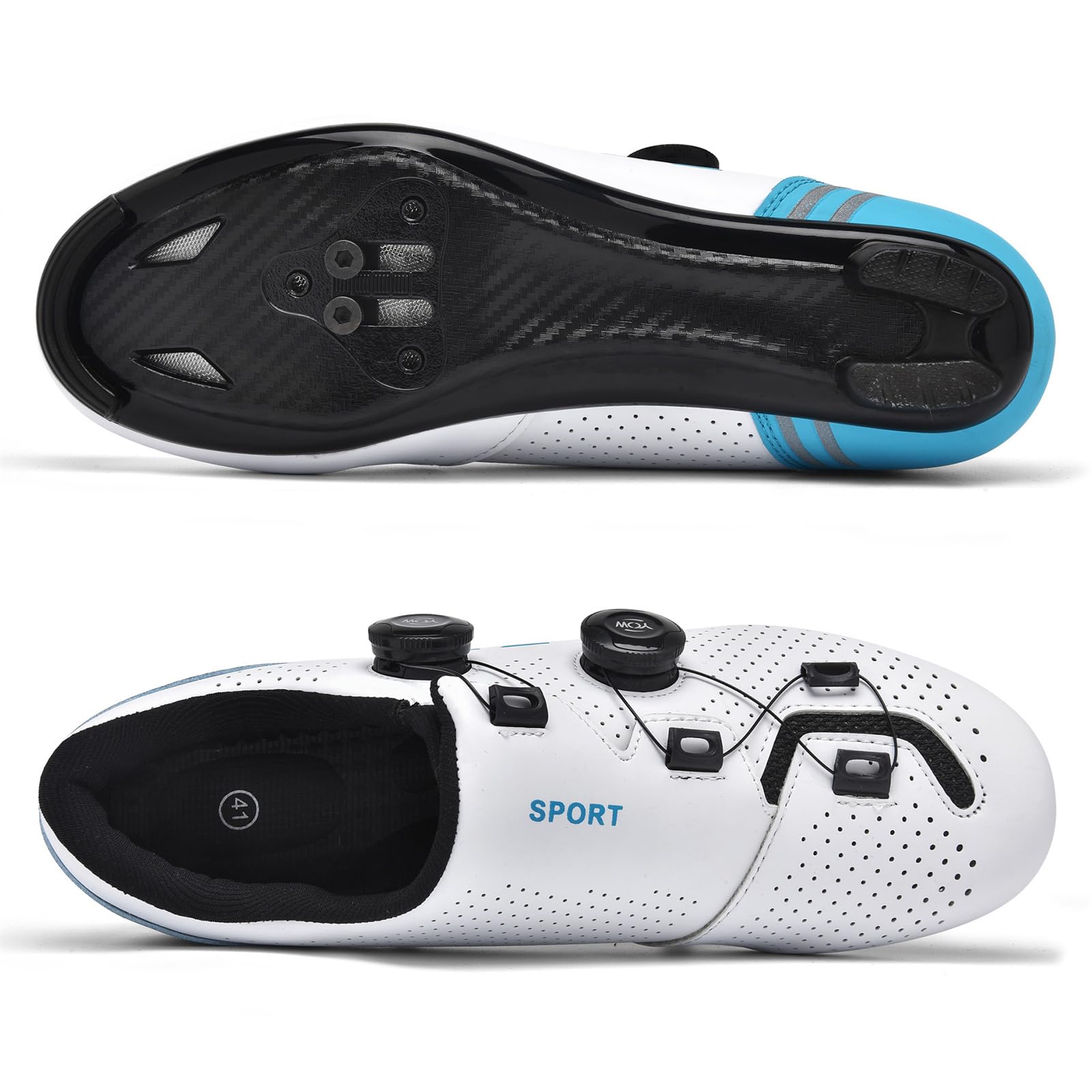 JiuQing Scarpe da Ciclismo da Uomo Compatibili con Le Tacchette Peloton SPD Delta per Bici da Strada per Interni Ed Esterni