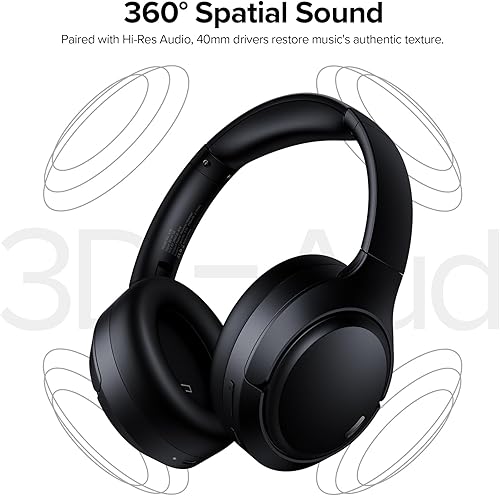 Miniatura 5 de Hybrid Active Noise Cancelling Headphones Wireless, 120Hrs Playtime, 6 ENC Clear Mic, Over Ear Bluetooth Headphones with Hi-Res Audio Comfort Earcup