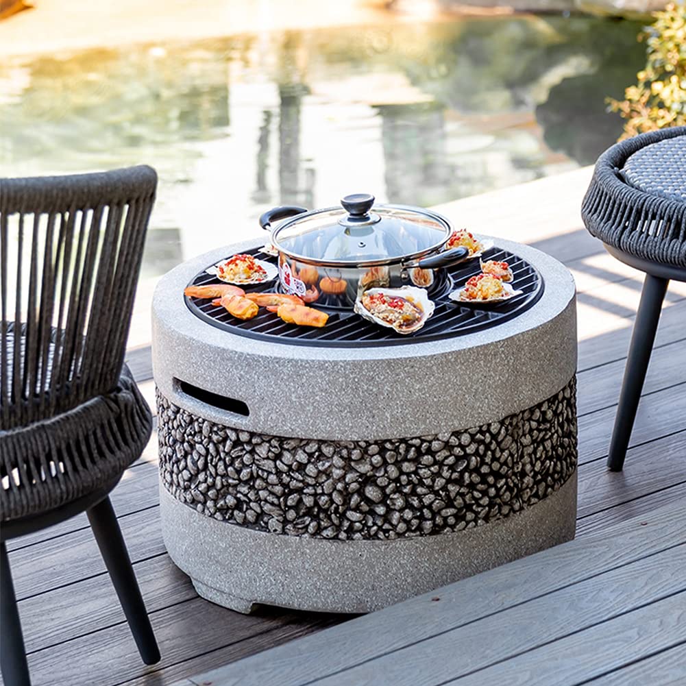 Estufa de carbón de carbón de Barbacoa para el hogar, Escritorio Fire Bowl Bowl Hoguera Estufa Courtyard Brasero Calefacción Estufa de Mesa Redonda Parrilla Jardín Grill,B
