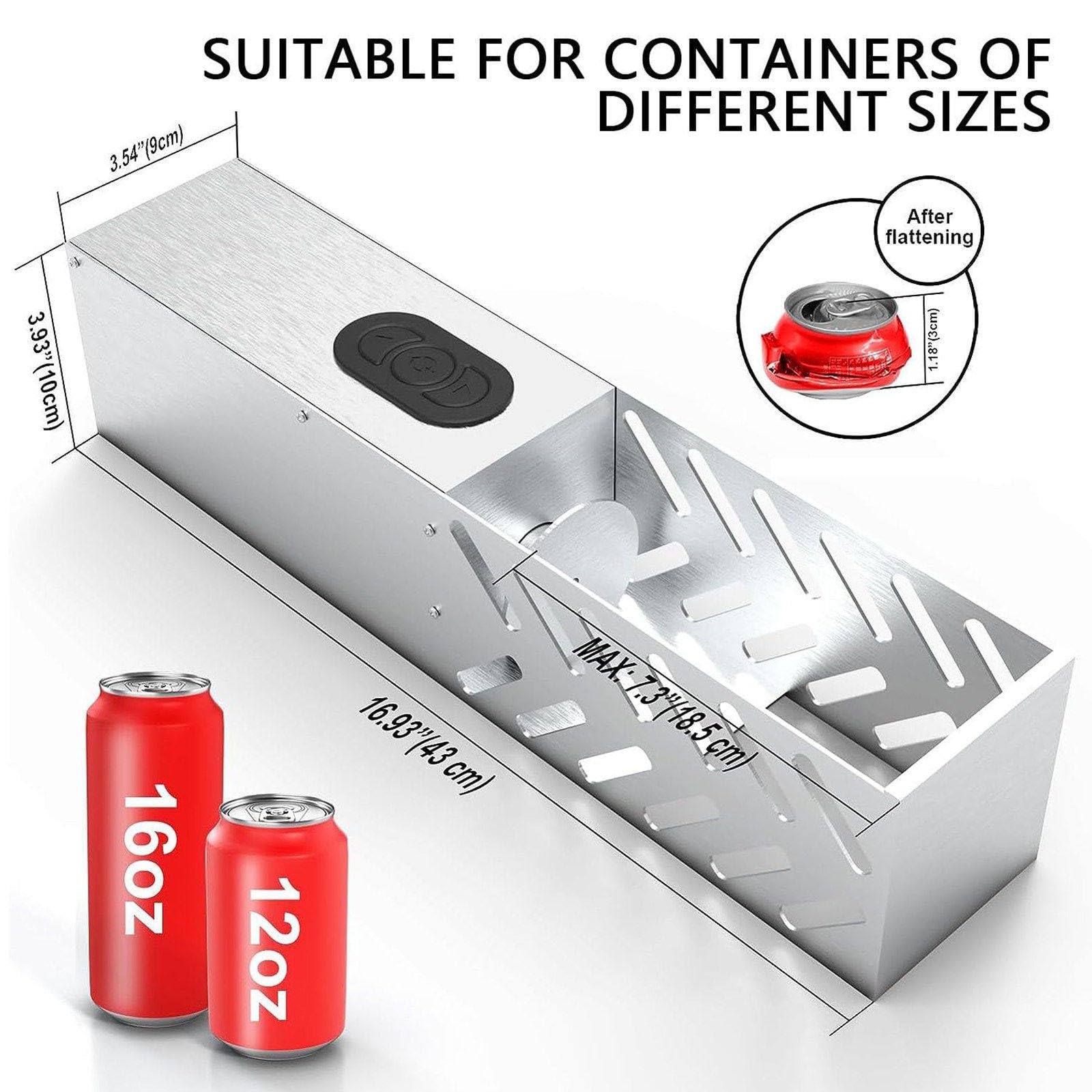 12/16 Oz Can Crusher, Elektryczna plastikowa kruszarka do butelek na wodę do restauracji, szkół