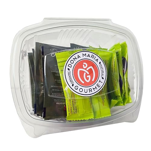 Aceite de oliva virgen extra y vinagre, paquete de 28 (14 aceite de oliva y 14 vinagres) paquetes individuales para aderezo para ensaladas Aceite de oliva virgen extra y vinagre, paquete de 28 (14 aceite de oliva y 14 vinagres) paquetes individuales para aderezo para ensaladas