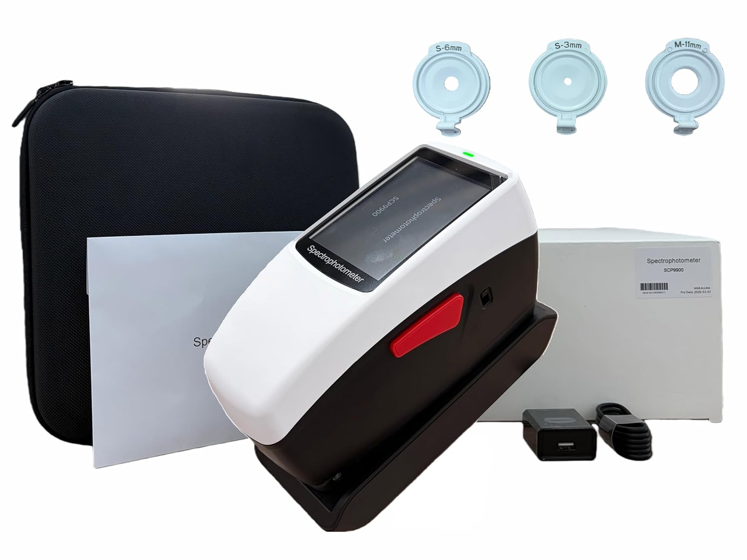 Spectrophotometer Three Aperture Spectrophotometer with Caliber Φ11mm Φ6mm Φ3mm ASTM ISO Standard SCI SCE Simultaneous Measure Repeatability dE*ab≤0.02 Accuracy 0.01 for Large Small Products