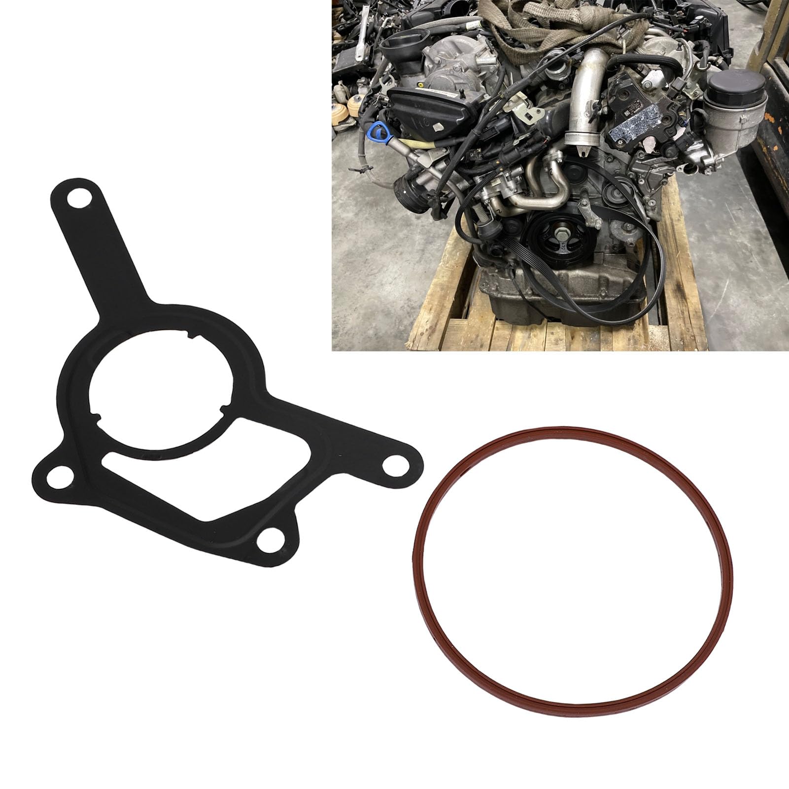 Annadue Kit de Reconstrucción de Sello de Bomba de Vacío, Juego de Juntas de Sello de Bomba de Vacío OM642, Reemplazo de Caucho y Metal para Sprinter 2500 3500
