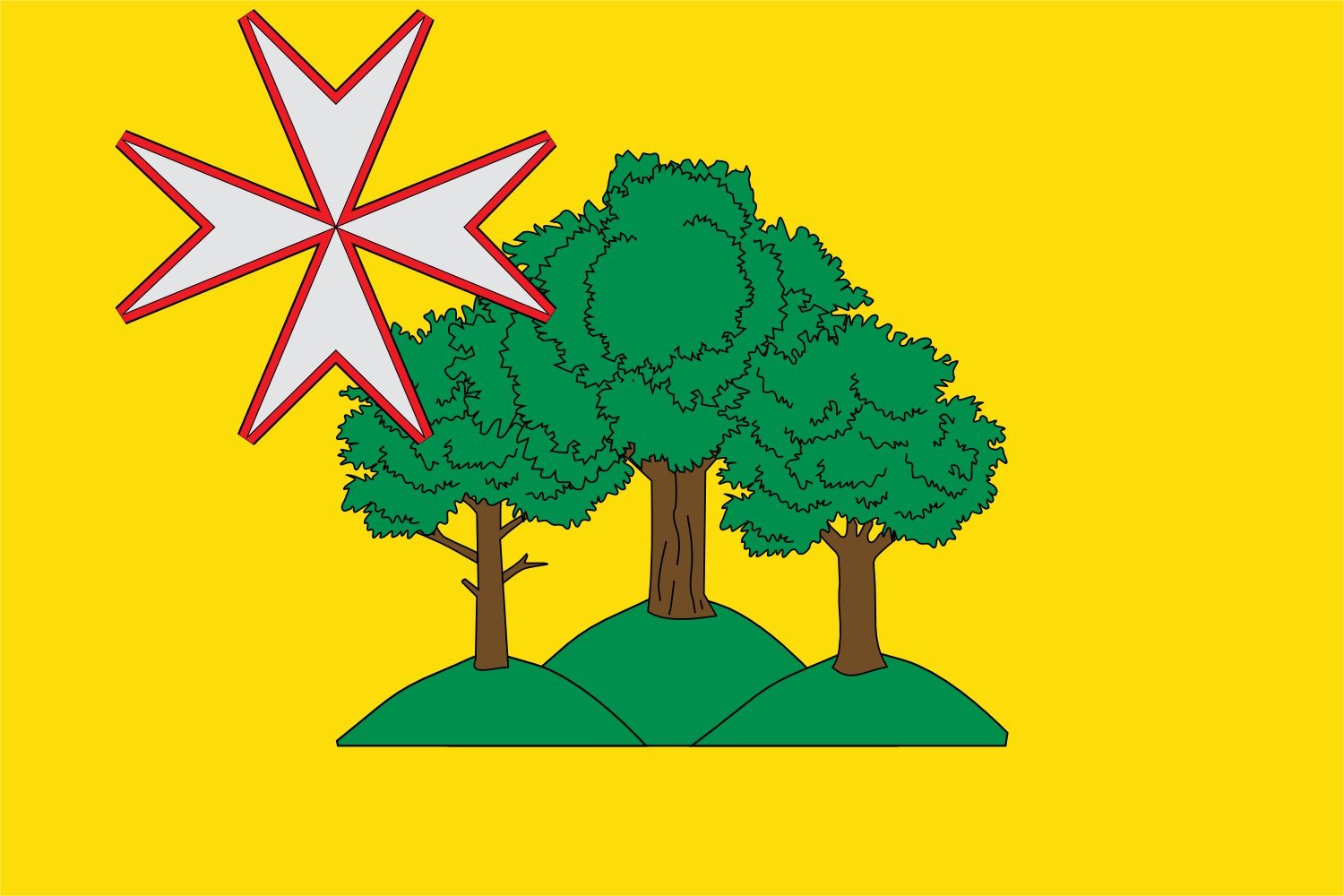 Drapeau XL Almunia de San Juan aux finitions haut de gamme renforcées