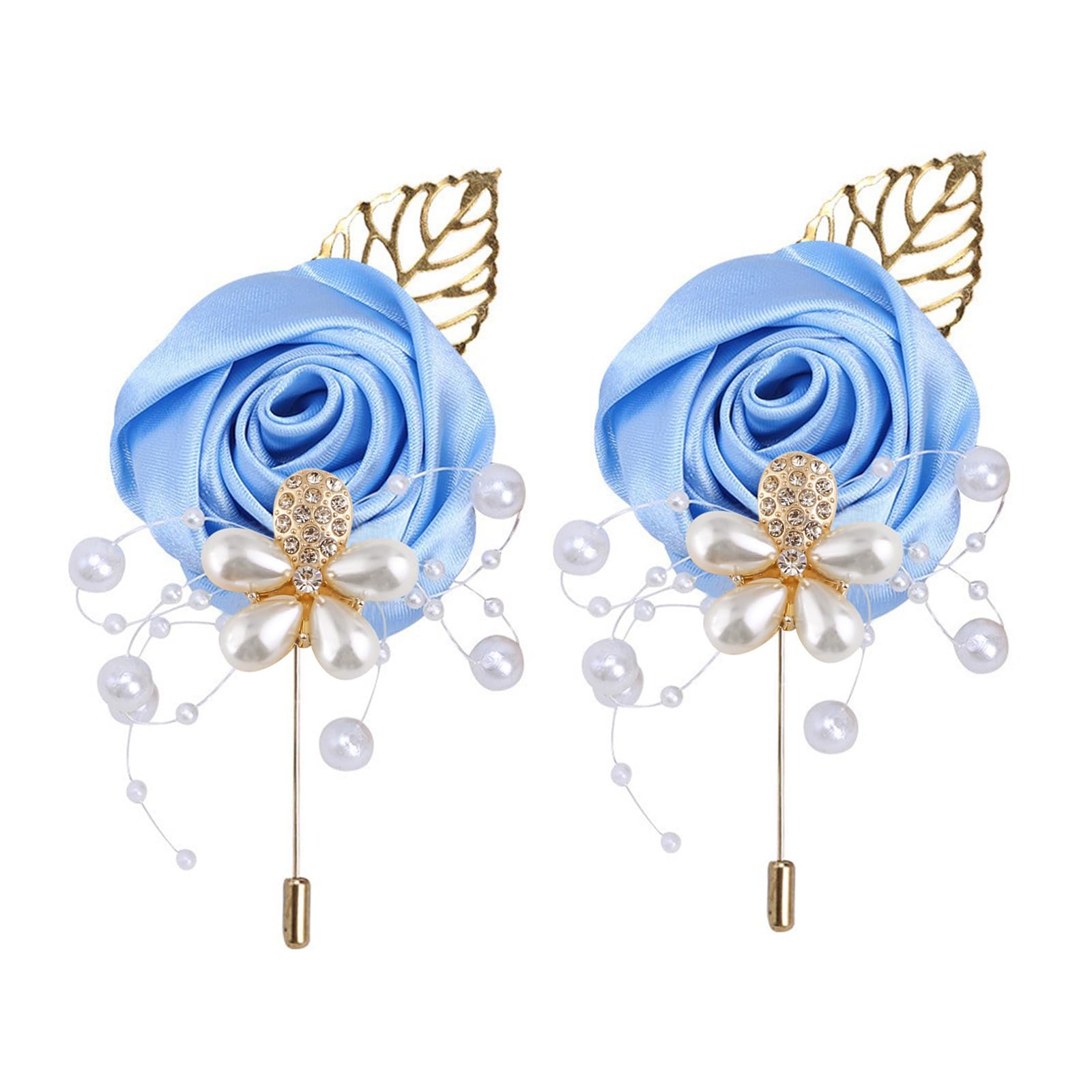 HDOYTXXM Corsage Artificial Floral Boutonnieres for Bridesmaids and Groomsmen Wedding Prom Party Decorations Handcrafted Floral Wedding Boutonnieres for Bridesmaids Groomsmen Proms Ceremonies Soft