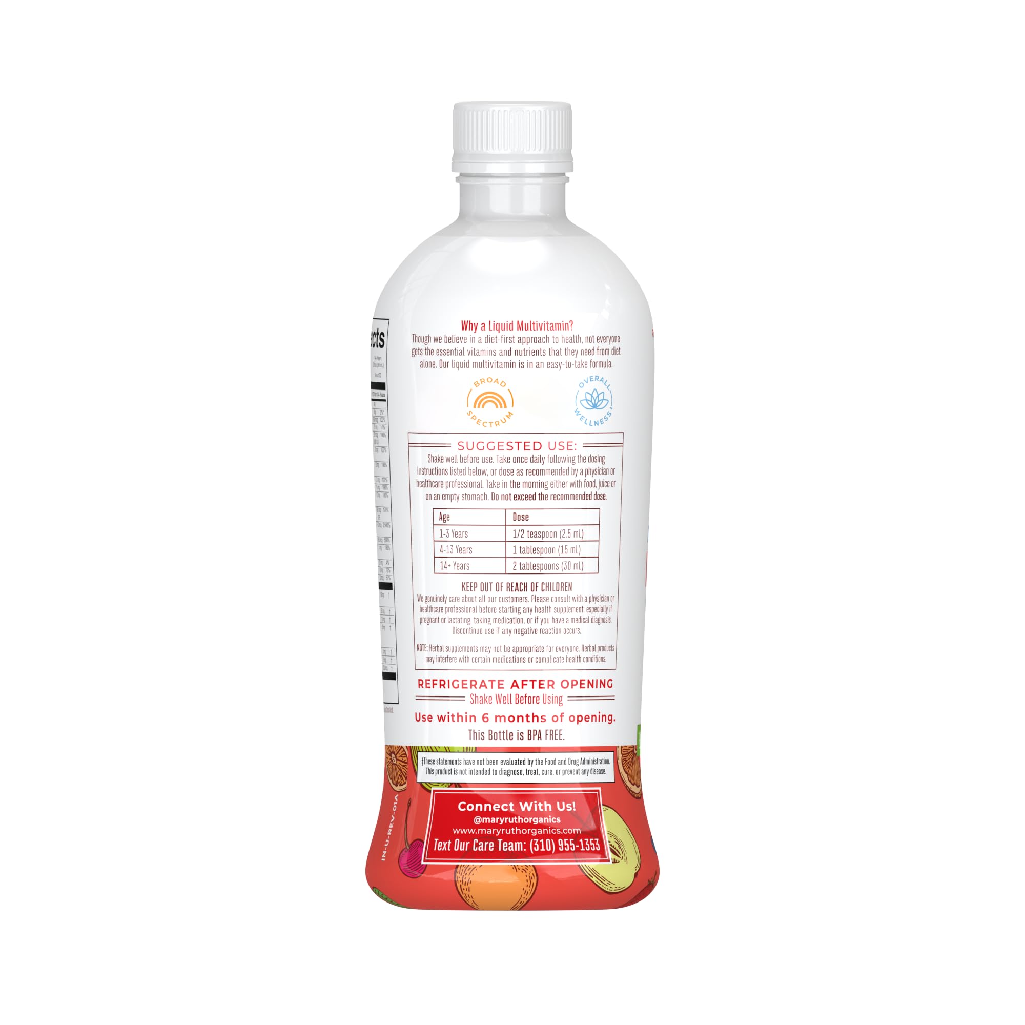 MaryRuth Organics, Liquid Morning Multivitamin Essentials+, Vitamine e Minerali Essenziali, Senza Zucchero, Gusto Punch alla Frutta, 946ml, Vegan, Senza Glutine