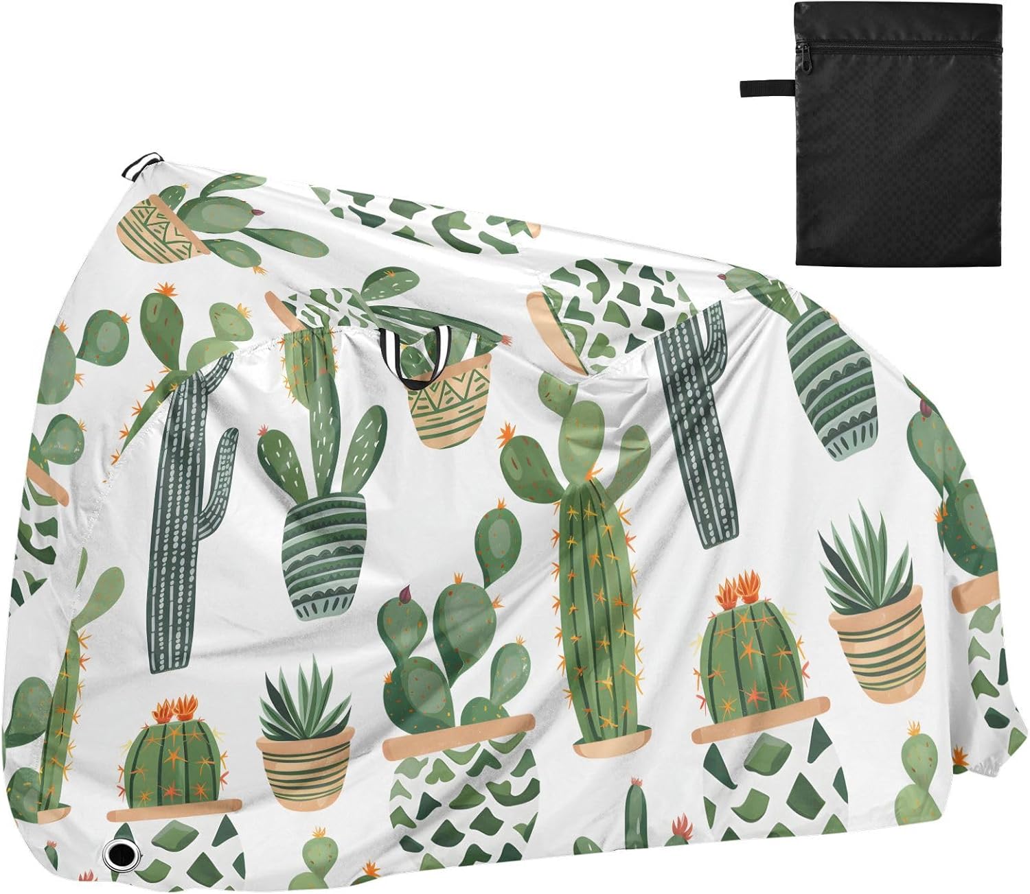 ALAZA Cactus Cacti Boho Bike Cover Waterproof Outdoor Ebike Bicycle Covers Tarp Protection for 1/2 Bikes, Sun UV Dust Wind Proof