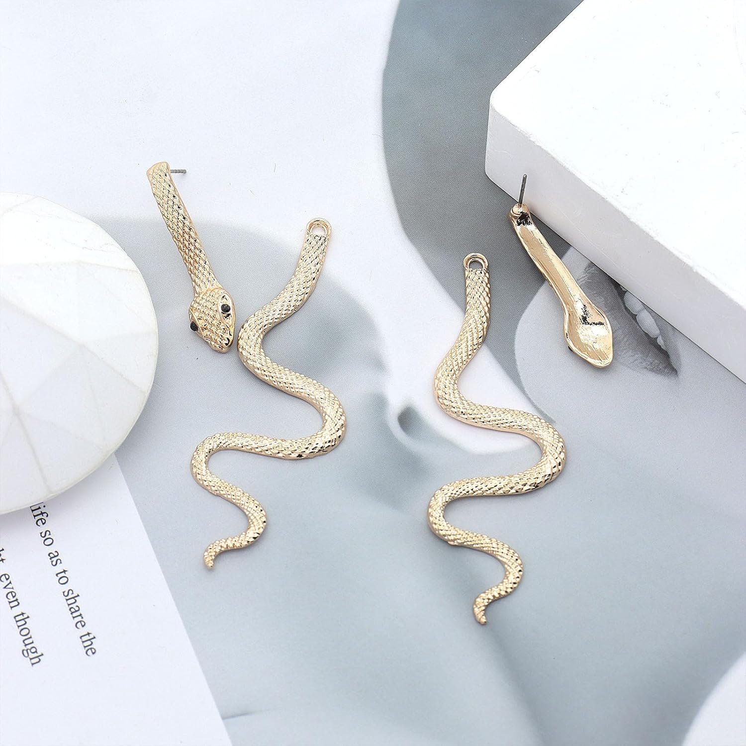 Vintage Snake Earrings for Women Gothic Snake Drop Earrings Lightweight Punk Animal Serpent Statement Earrings Trendy Bar Party Jewelry Accessories - Image 5