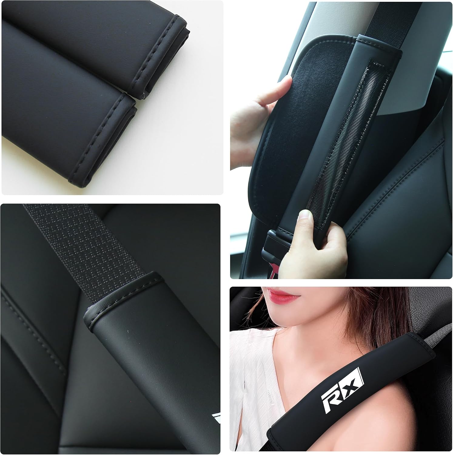 Nappa Leather Seat Belt Shoulder Pad,Seat Belt Cover for Lexus RX 350 350h 500 and Comaptiable with Lexus All car Models(2 Packs)