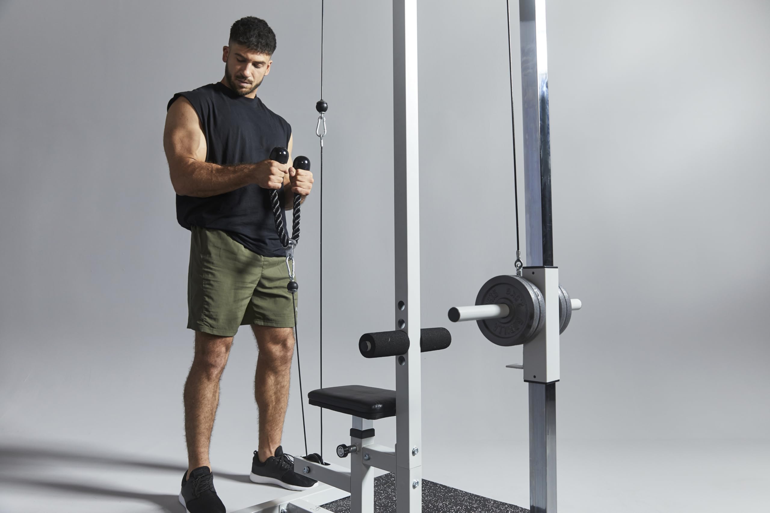 GORILLA SPORTS® Maniglia a V - in Acciaio Cromato, Diametro 2,5 cm, Attacco per Cavo - Impugnatura Doppia da Palestra, per Tricipiti, Maniglia per Canottaggio, Barra LAT