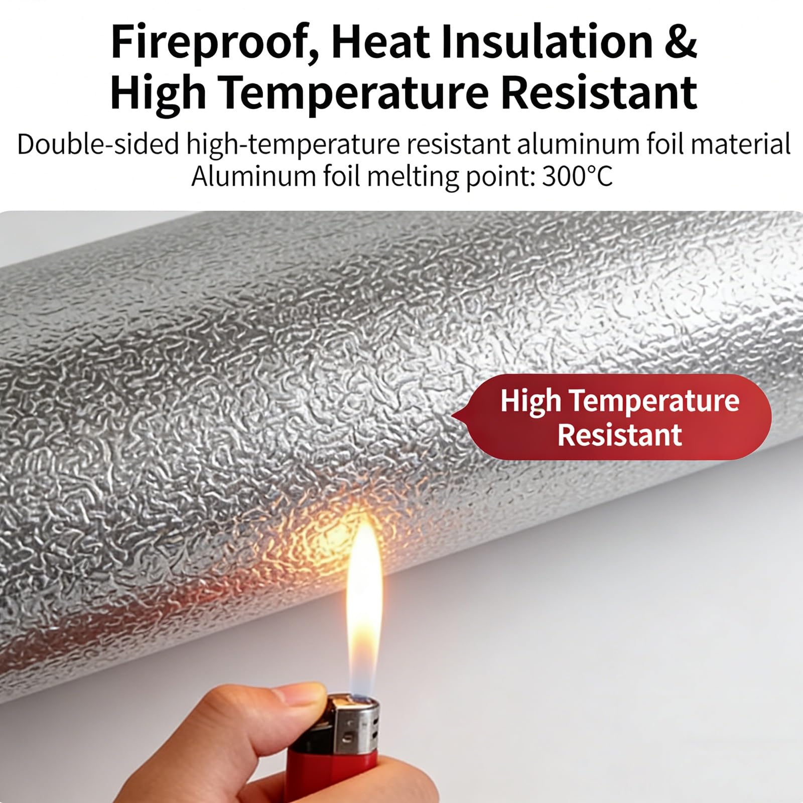 Tapis Isolant Thermique Ignifugé en Aluminium, Protection Thermique Magnétique pour Cuisinière, Four, Grill, Terrasse & Rampe, Barrière Thermique Durable pour Cuisine(L24in x W16in)