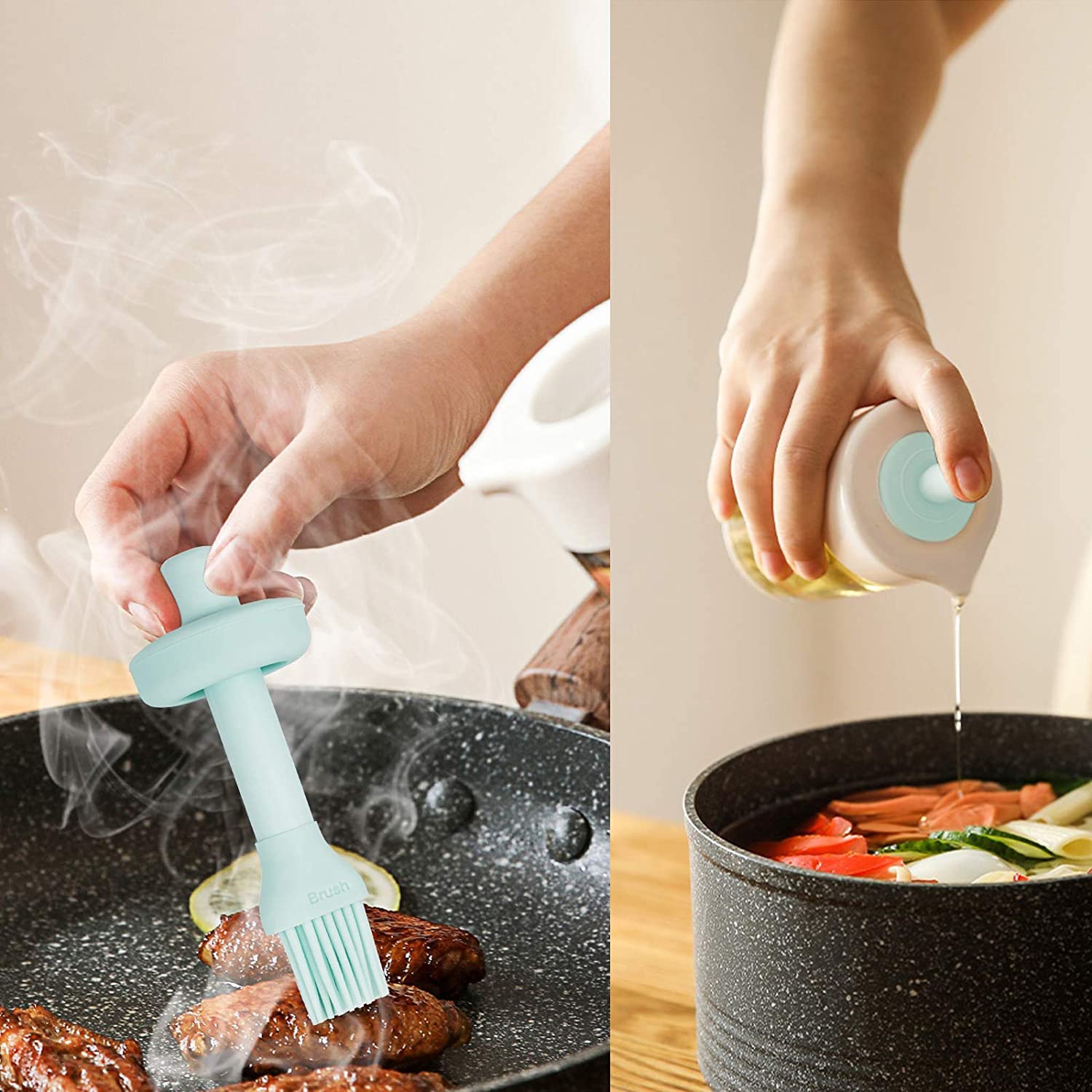 XiaoShenLu Distributeur D'huile D'olive, Bouteille D'huile De Verre à