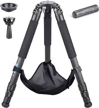 ARTCISE Carbon Fiber Tripod Heavy Duty AS88C Camera Tripod Ultra Stable 10 Layers Carbon Fiber 36mm Leg Tube Max Load 77Lbs/35kg Small Size AS90C Black