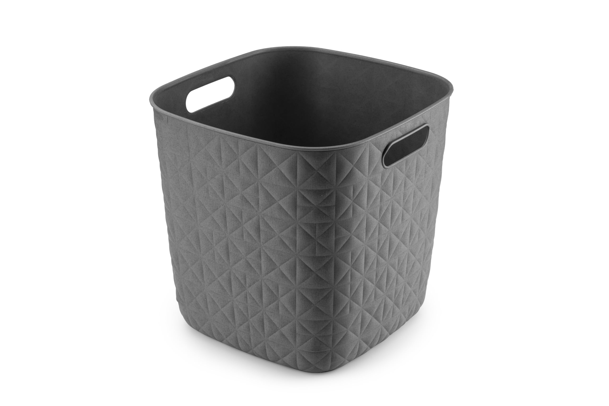 CURVER Softex 15L Storage Basket - Stylish Design - Lightweight, Stackable and Practical - 100% Recycled - 27 x 27 x 26 cm - Grey