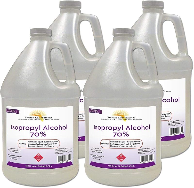 Alcohol isopropílico grado 70% alcohol para frotar, paquete de 4 galones, fabricado en Estados Unidos