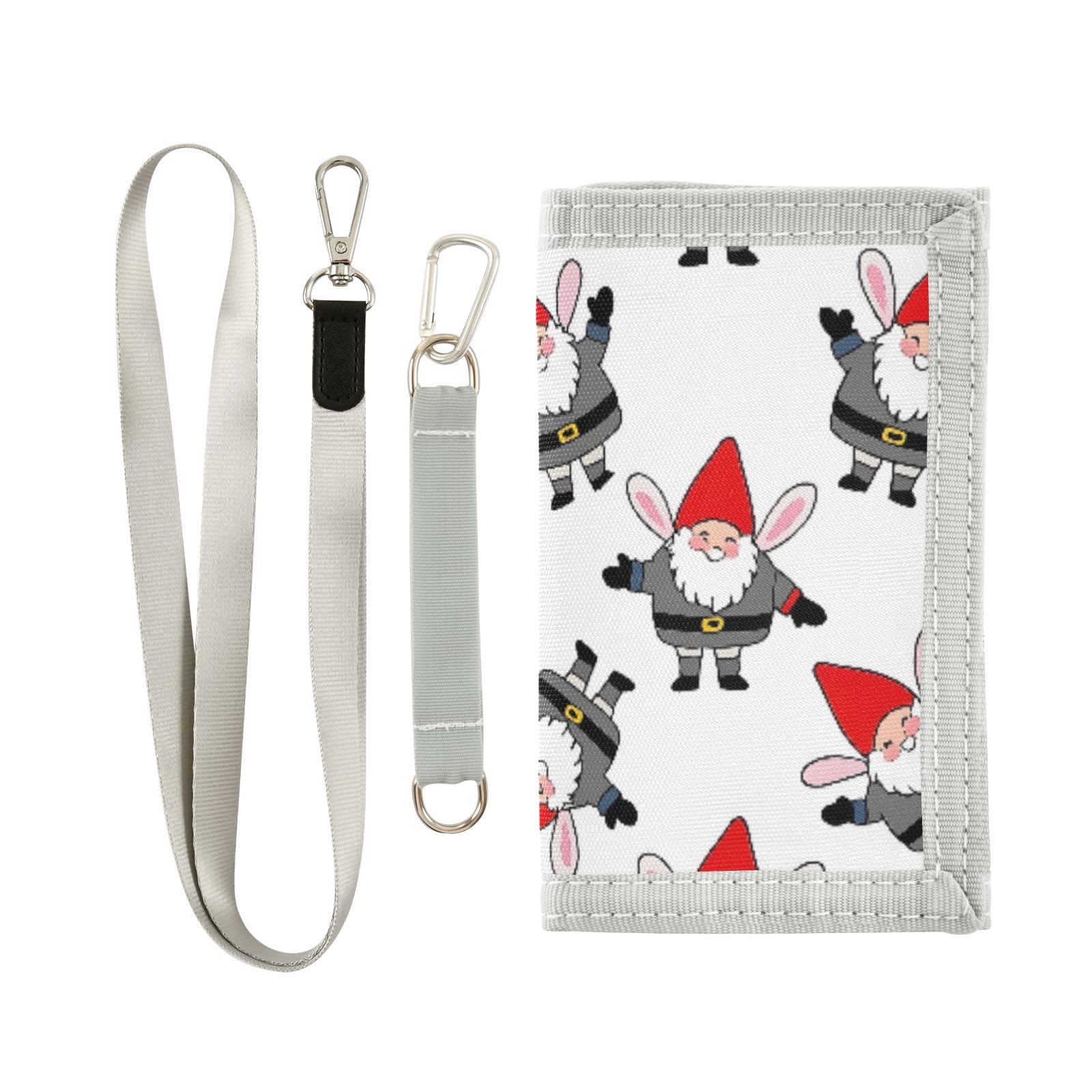 ALAZA Kids Wallets for Boys Girls Toddler Trifold Wallet Children Small Gnomes Red Hat with Zipper Coin Pocket