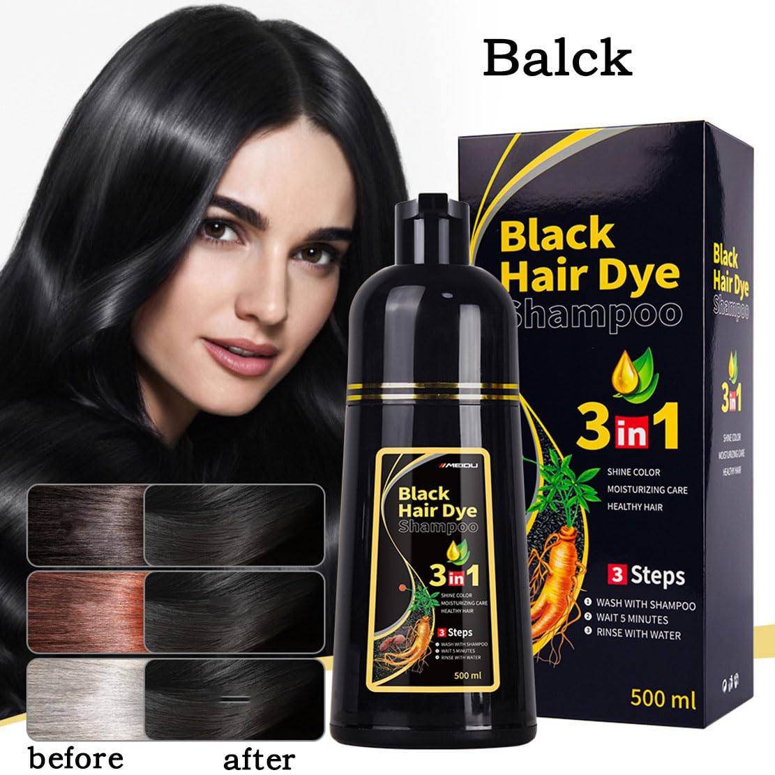 Amazon.com : Gnozuiky Hair Color Shampoo, 3 In 1 Instant Dye for